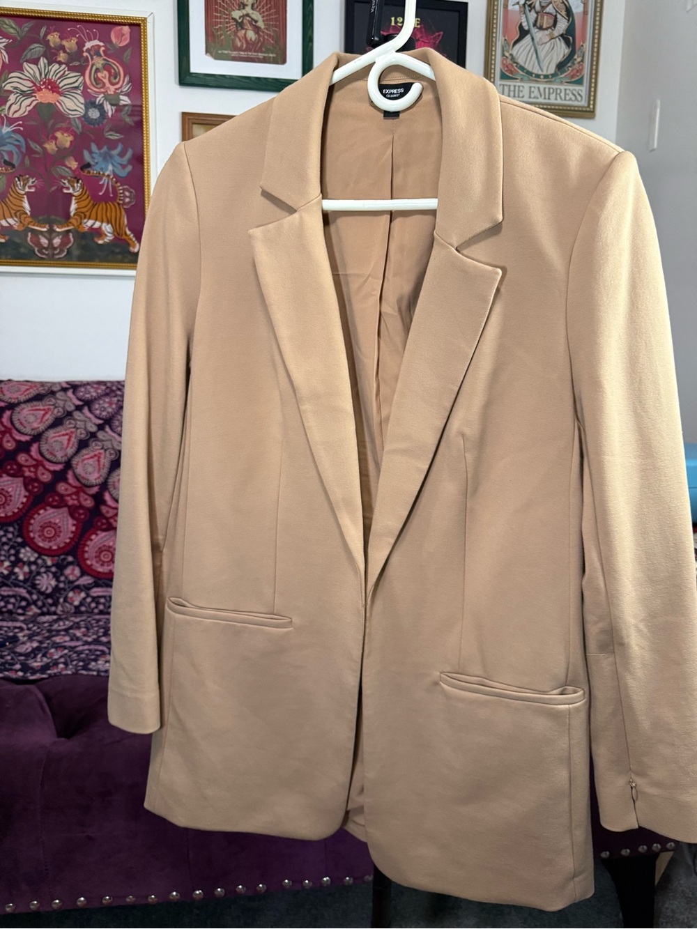 Express Beige/Tan Longline Blazer